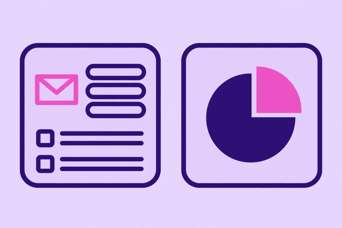 Illustration of a contact form beside a chart showing enquiries and form fills attributed to organic search traffic.