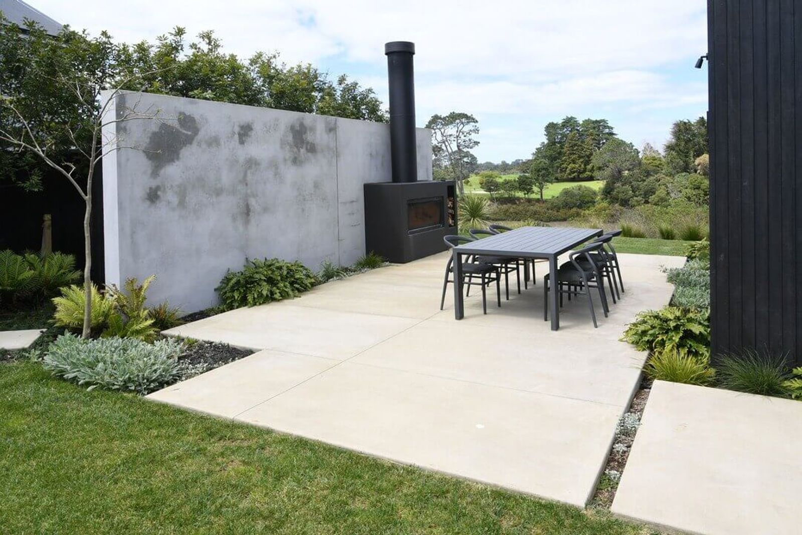 Concrete patio area