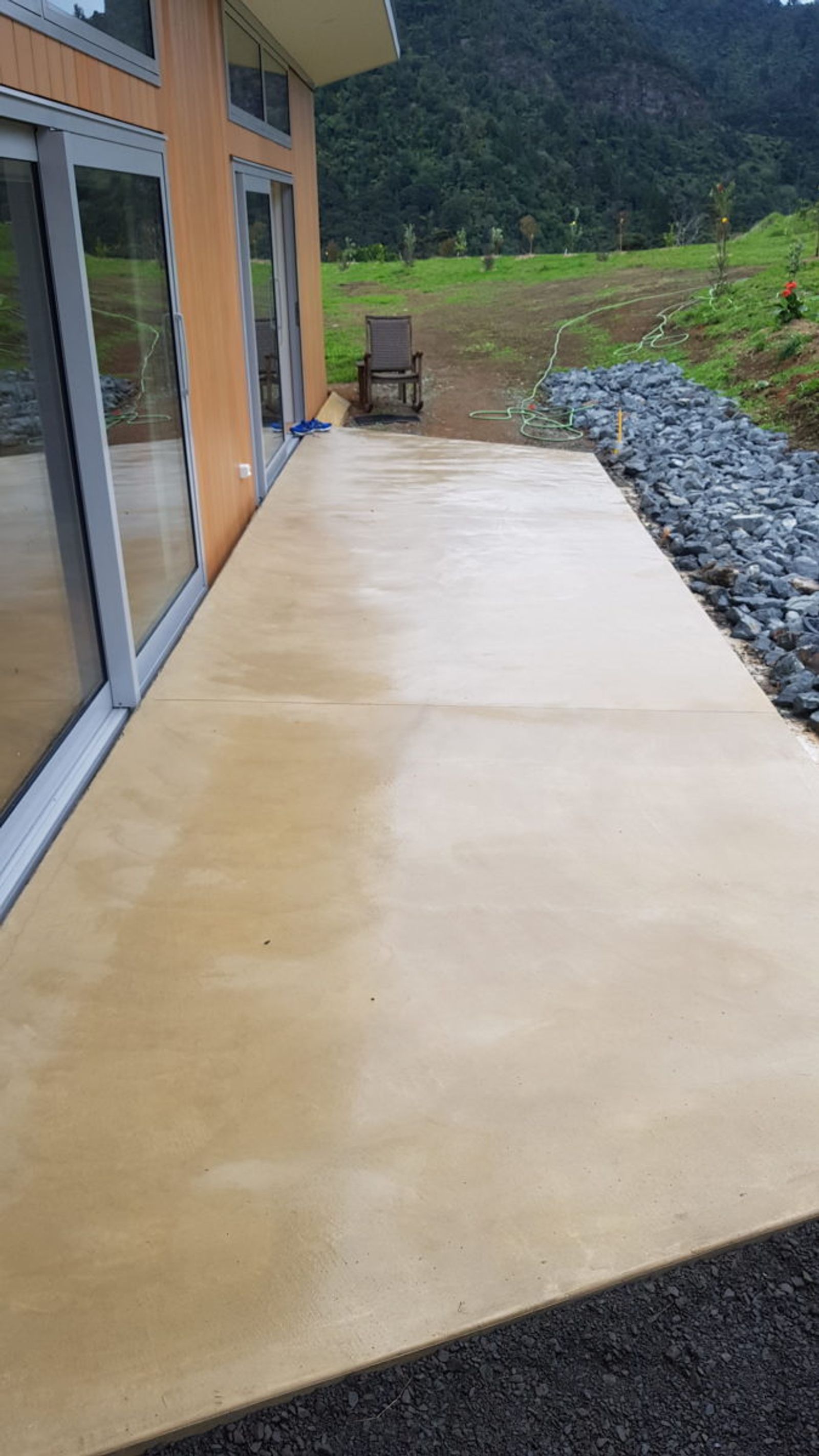Concrete patio and outdoor living space
