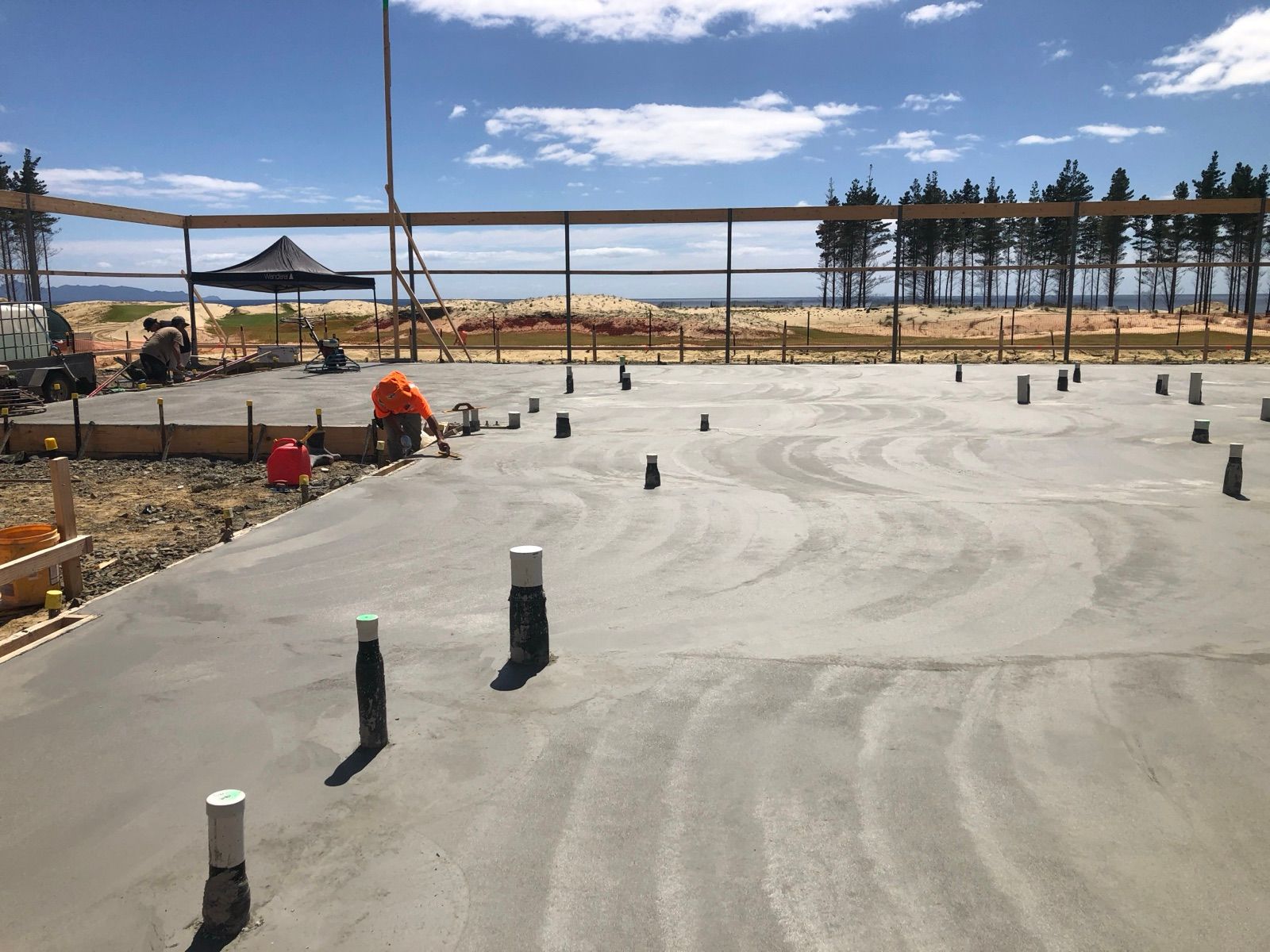 Completed residential concrete driveway