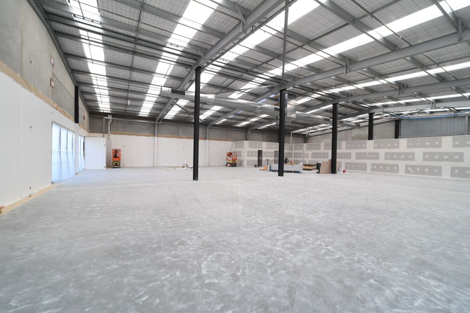 Polished concrete floor interior
