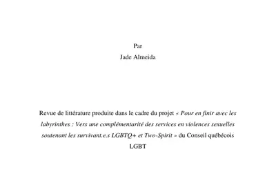 Violences sexuelles et milieu de santé en lien avec les communautés LGBTQ+ : état des lieux de recherches, enjeux et besoins