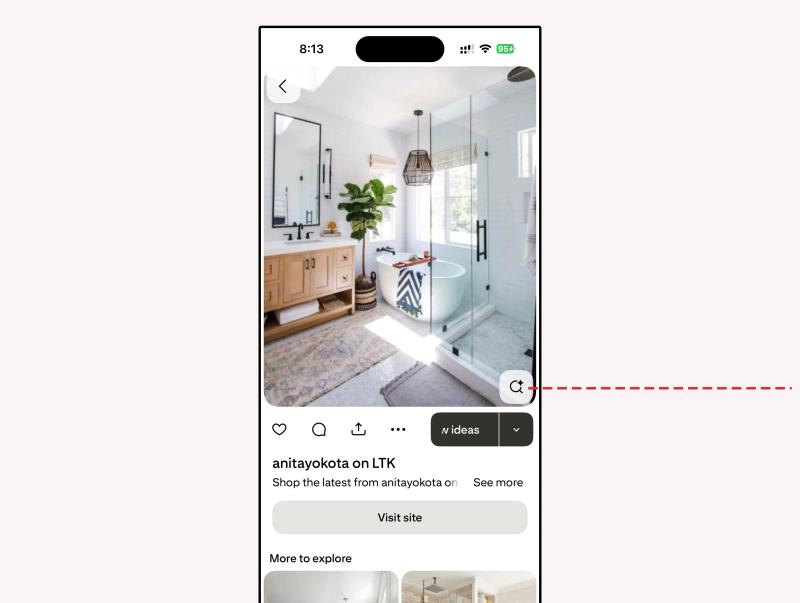 Pinterest image search from existing pin