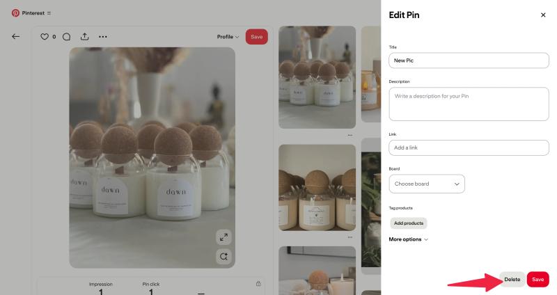 Delete Pinterest Pins