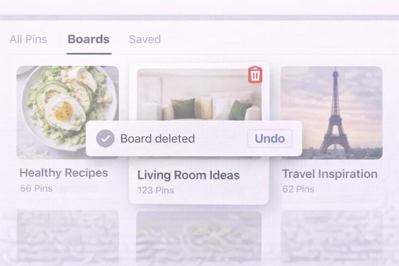 FAQs Can I recover a deleted Pinterest board?  No, Pinterest does not offer a recovery option once a board is permanently deleted. When you confirm deletion, the board and all the Pins saved inside it are removed from your account. If you think you might need the content later, it is better to archive the board instead of deleting it.  Does deleting a board delete all the Pins inside it?  Yes. When you delete a Pinterest board, every Pin saved to that board is permanently removed from your profile. However, if those Pins were originally created by other users, they will still exist on Pinterest. They will just no longer be saved to your board.  Will my followers be notified if I delete a board?  No, Pinterest does not send notifications to followers when you delete a board. The board will simply disappear from your profile. If someone visits your profile and cannot find it, that is the only visible change.  What happens to collaborative boards if I delete them?  If you delete a group or collaborative board that you own, it will be removed for all contributors. They will immediately lose access to the board and its Pins. If you are only a collaborator and not the owner, you may not have permission to delete it.  Is it better to archive or delete a Pinterest board?  Archiving is usually better if the board is seasonal or temporarily inactive. It keeps your profile clean without permanently removing content. Deleting is best for duplicate boards, test boards, or content that no longer fits your strategy.  Can I delete a secret board?  Yes. The process for deleting a secret board is exactly the same as deleting a public board. Even though it is hidden from others, deleting it will permanently remove all Pins inside it.