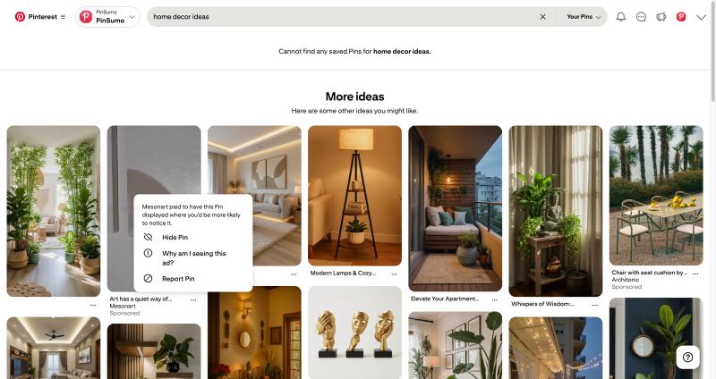 hide pinterest ad pin