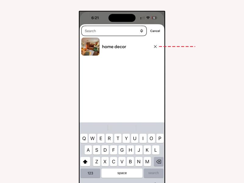 Delete pinterest search history on mobile