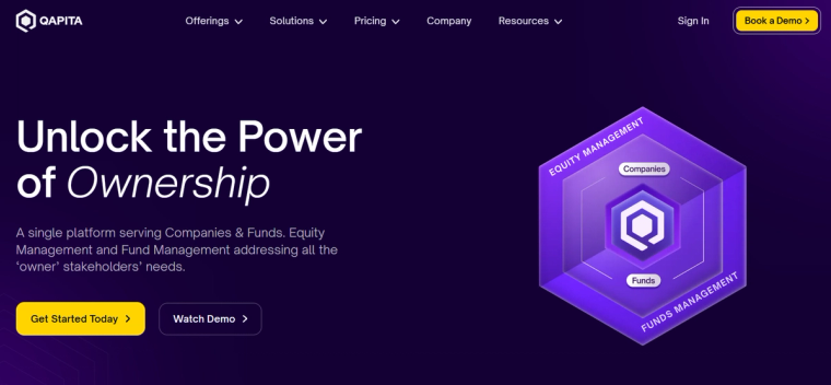 Qapita homepage