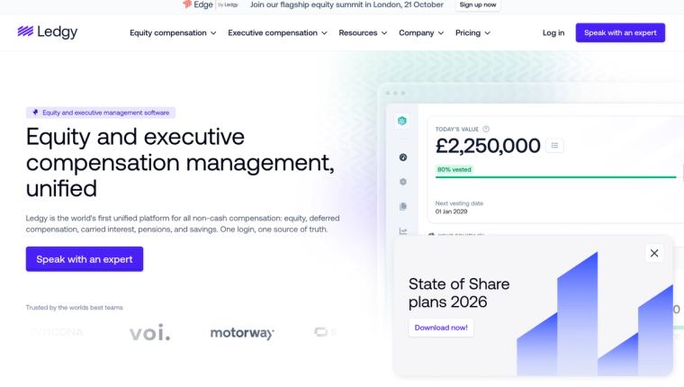 Ledgy homepage