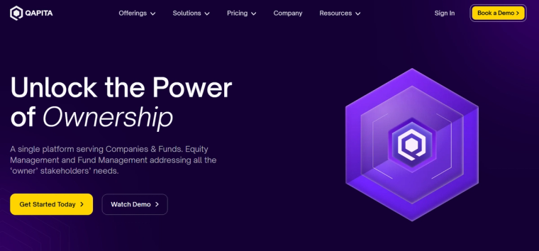 Qapita homepage