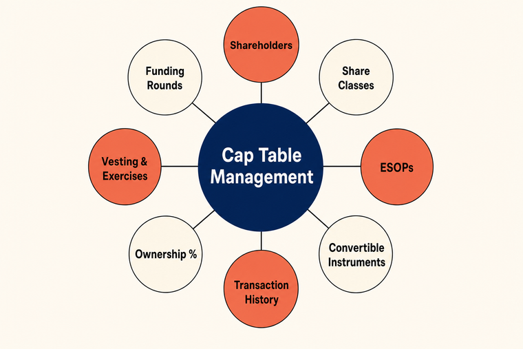 Components of a simple cap table