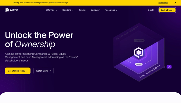 Qapita homepage