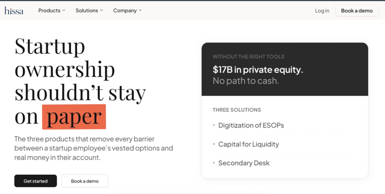 Hissa homepage