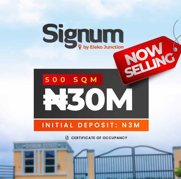 500 sqm land in signum estate (336ibejulekki) in Eleko