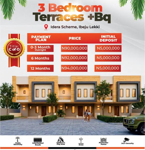Three bedroom terrace duplex in a fast rising location in Eleko