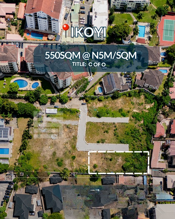 550sqm land in a developed area (752ikoyi) in Ikoyi