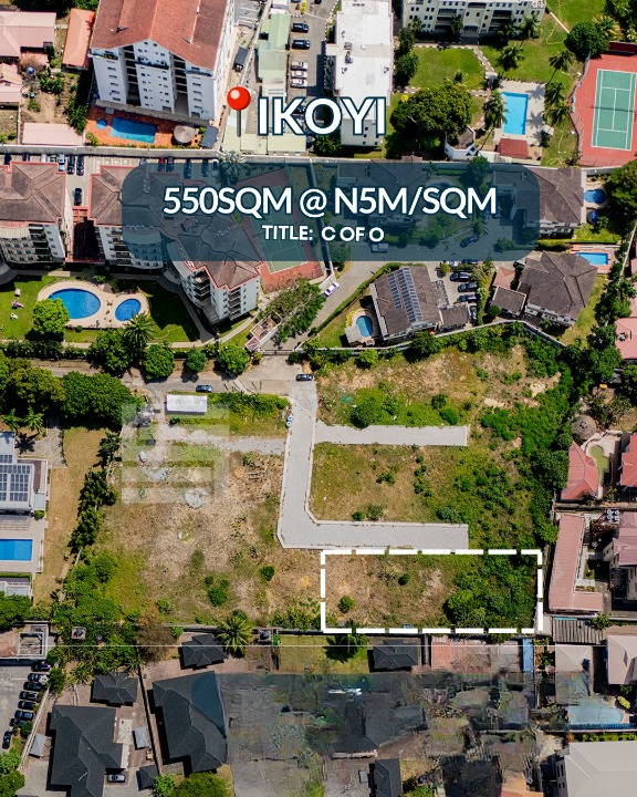 550sqm land in a developed area (752ikoyi) in Ikoyi