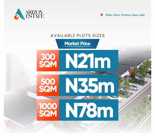 Buy and build land in arizon estate (330ibejulekki) in Eleko