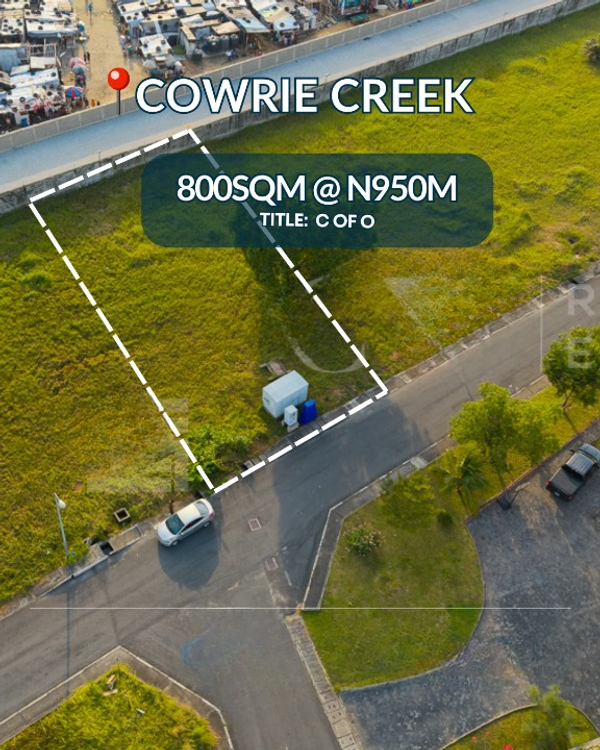 800sqm land in cowrie creek (759ikate) in Ikate
