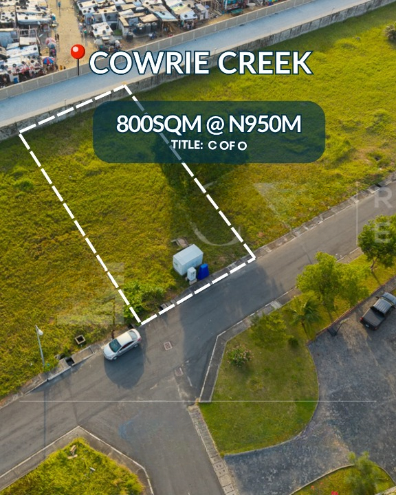 800sqm land in cowrie creek (759ikate) in Ikate