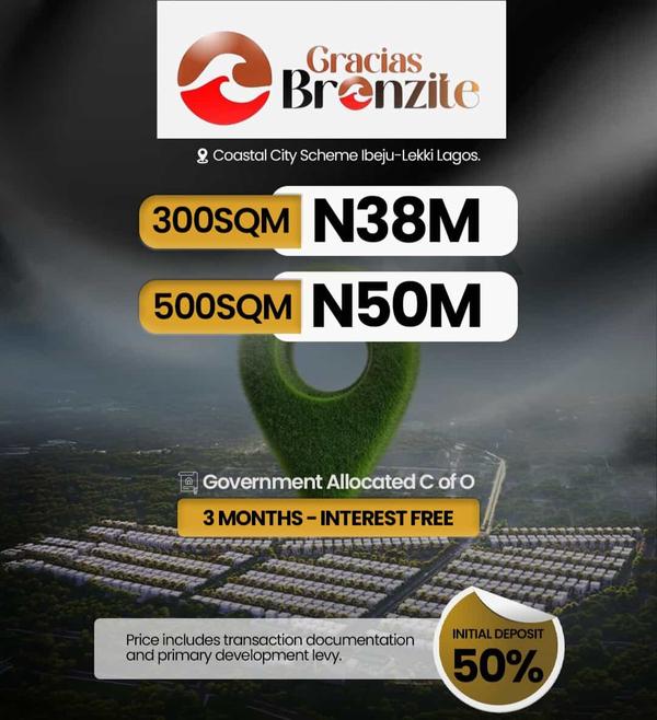 500 sqm land with c of o (317ibejulekki) in Ibeju Lekki