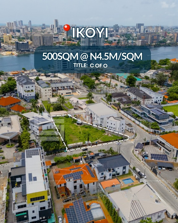 500sqm land in a developed area (840ikoyi) in Ikoyi