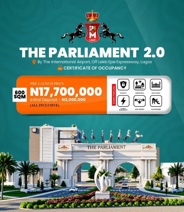 600 sqm land near the international airport (314ibejulekki) in Ibeju Lekki