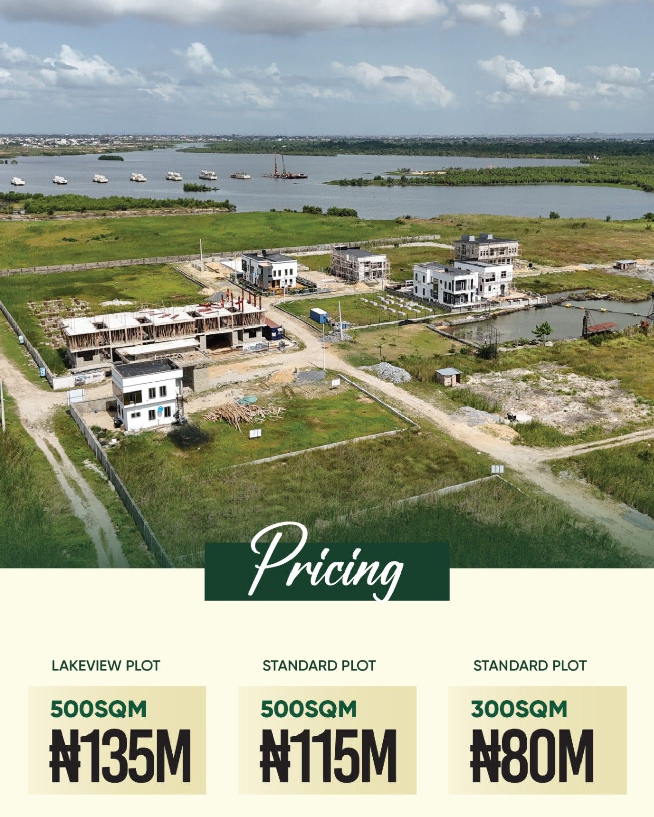 500 plot of land in a waterfront estate