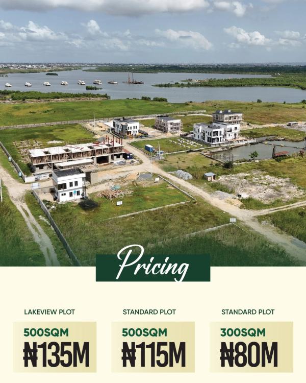 500 plot of land in a waterfront estate in Sangotedo