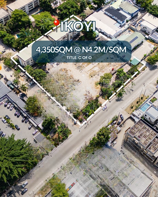 4350sqm land in a well developed environment (756ikoyi) in Ikoyi
