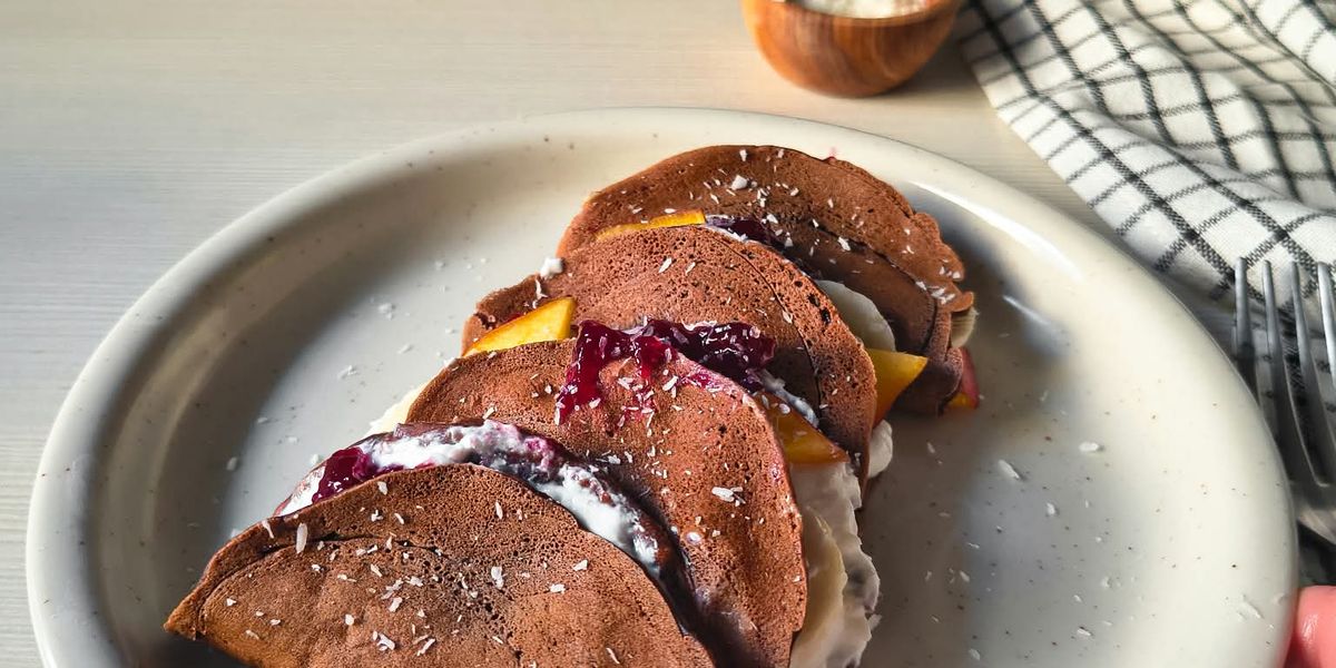 Mini crepes al cacao senza uova e zucchero