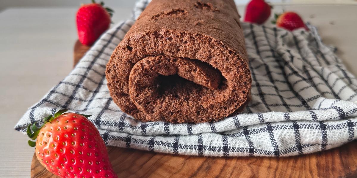 Pasta biscotto al cacao (Base per rotolo)