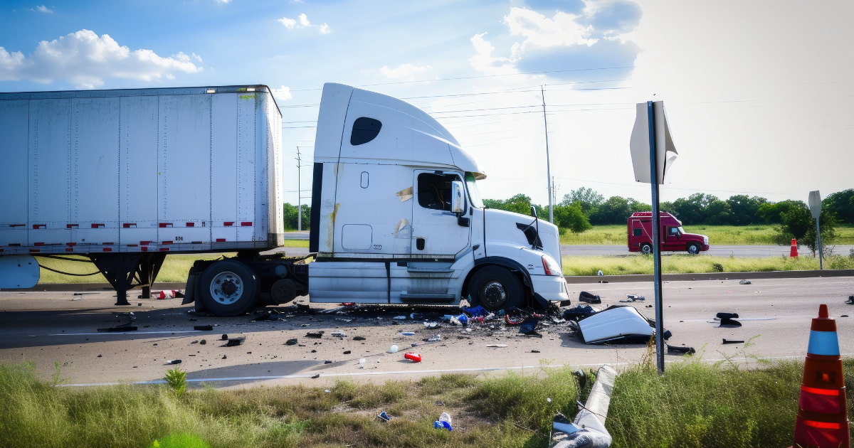 Commercial truck accident scene requiring heavy-duty towing and recovery assistance
