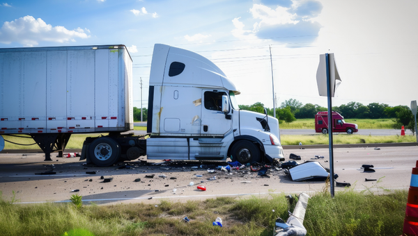 Commercial truck accident scene requiring heavy-duty towing and recovery assistance