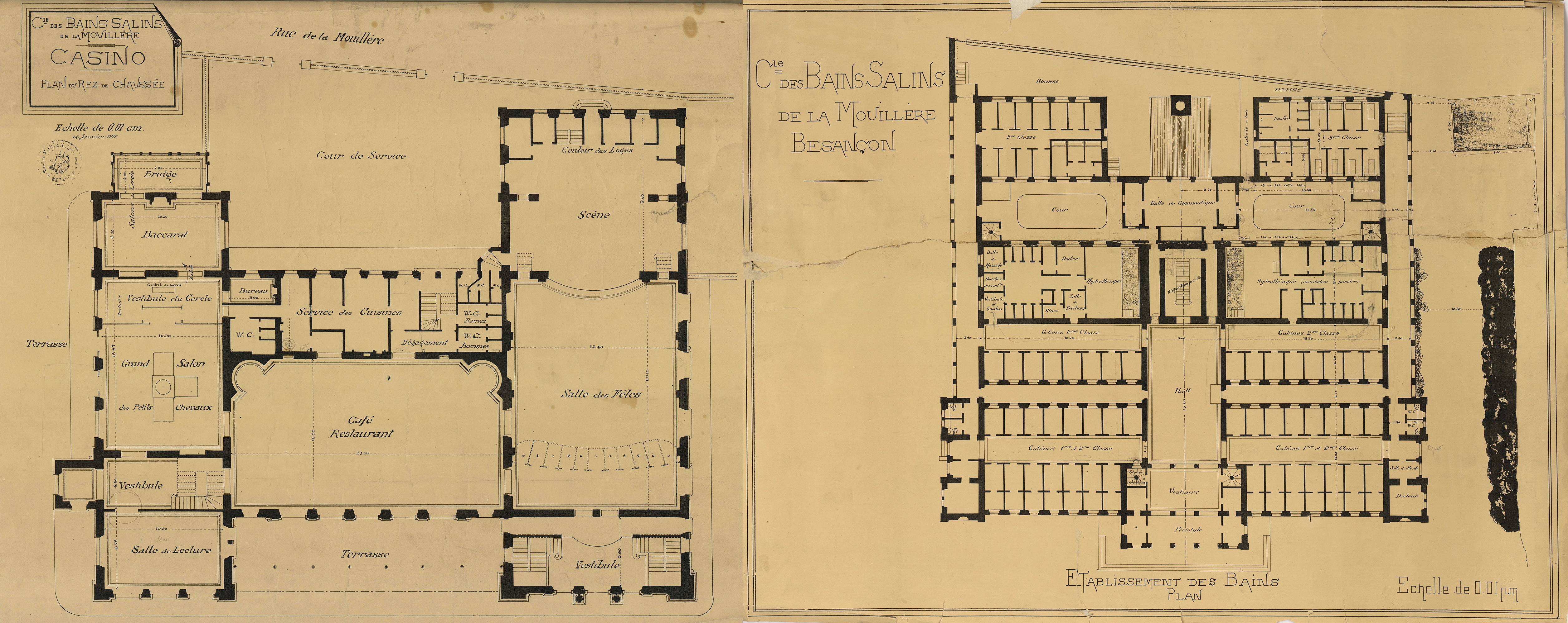 Plan de construction du Casino et des Bains