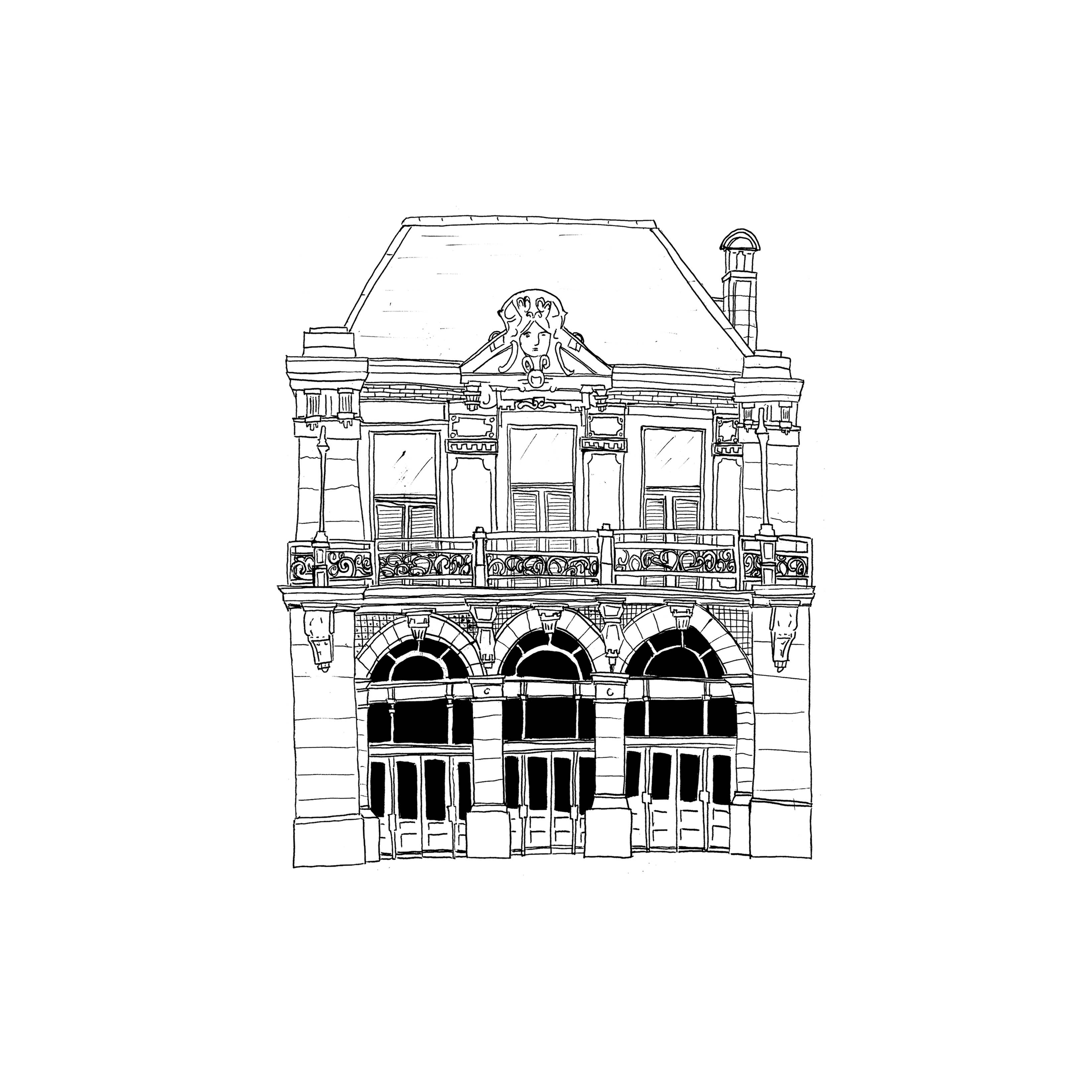 Dessin de la façade du Casino
