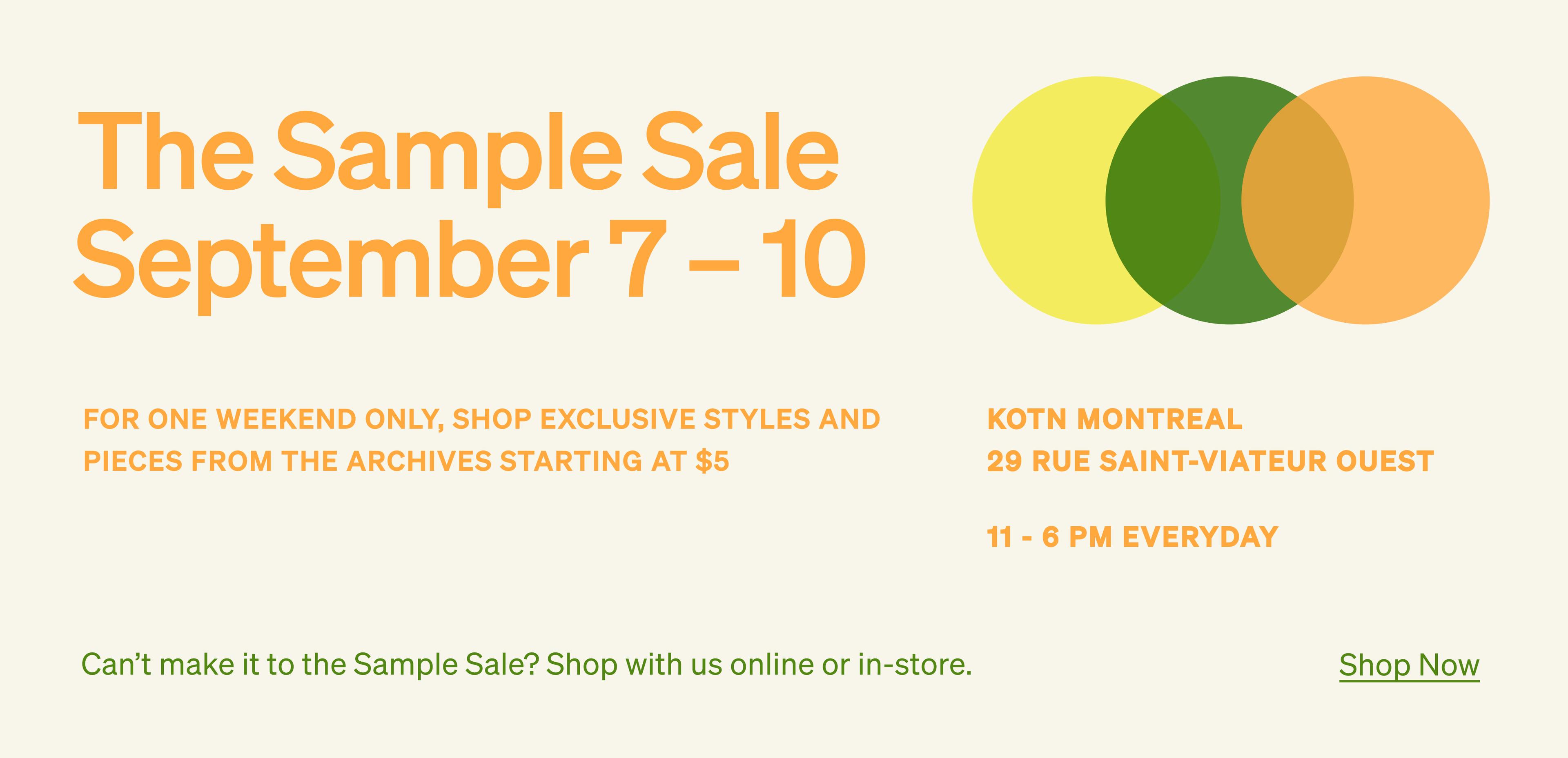 Sample Sale Toronto