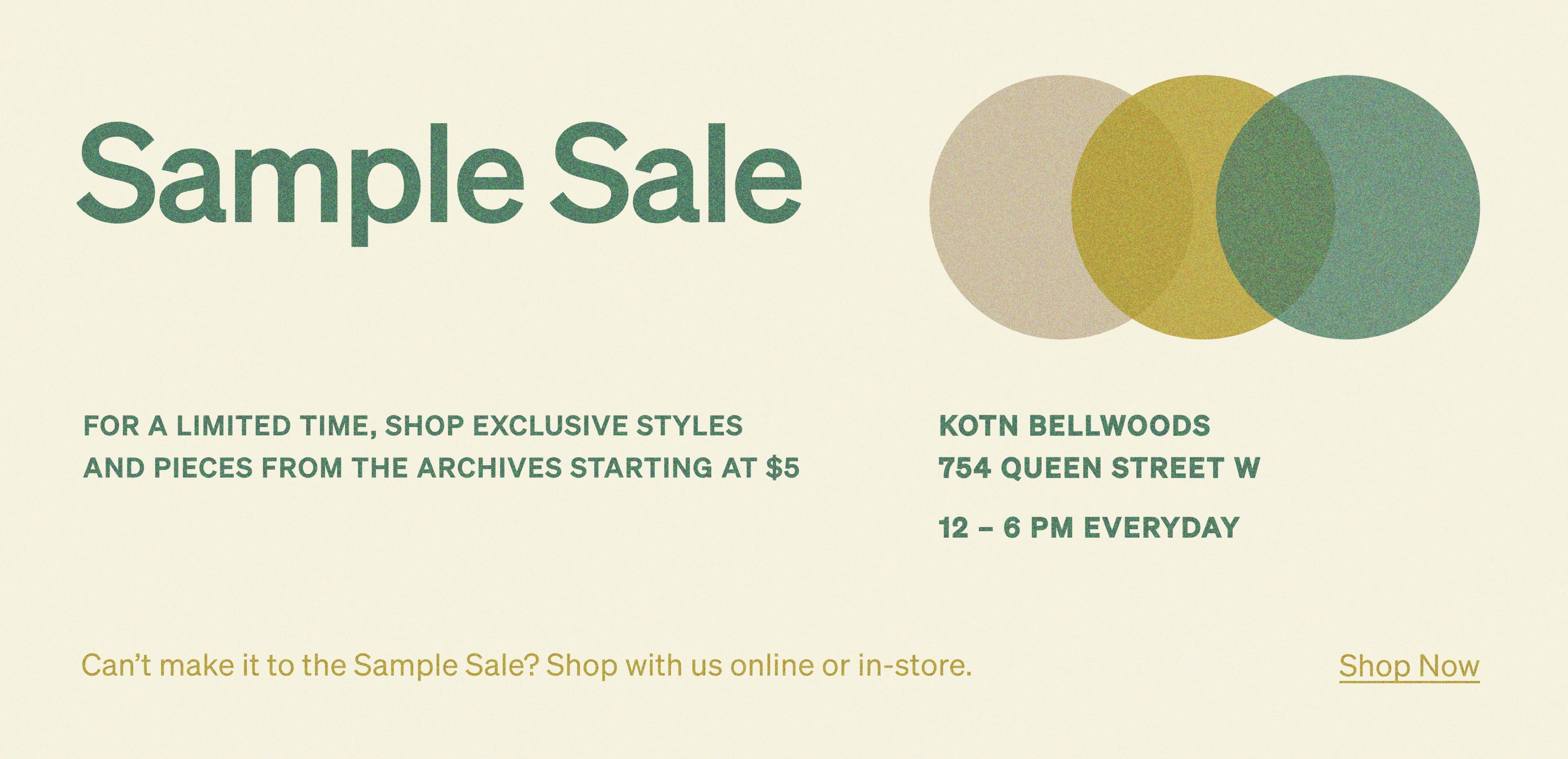 Sample Sale Bellwoods