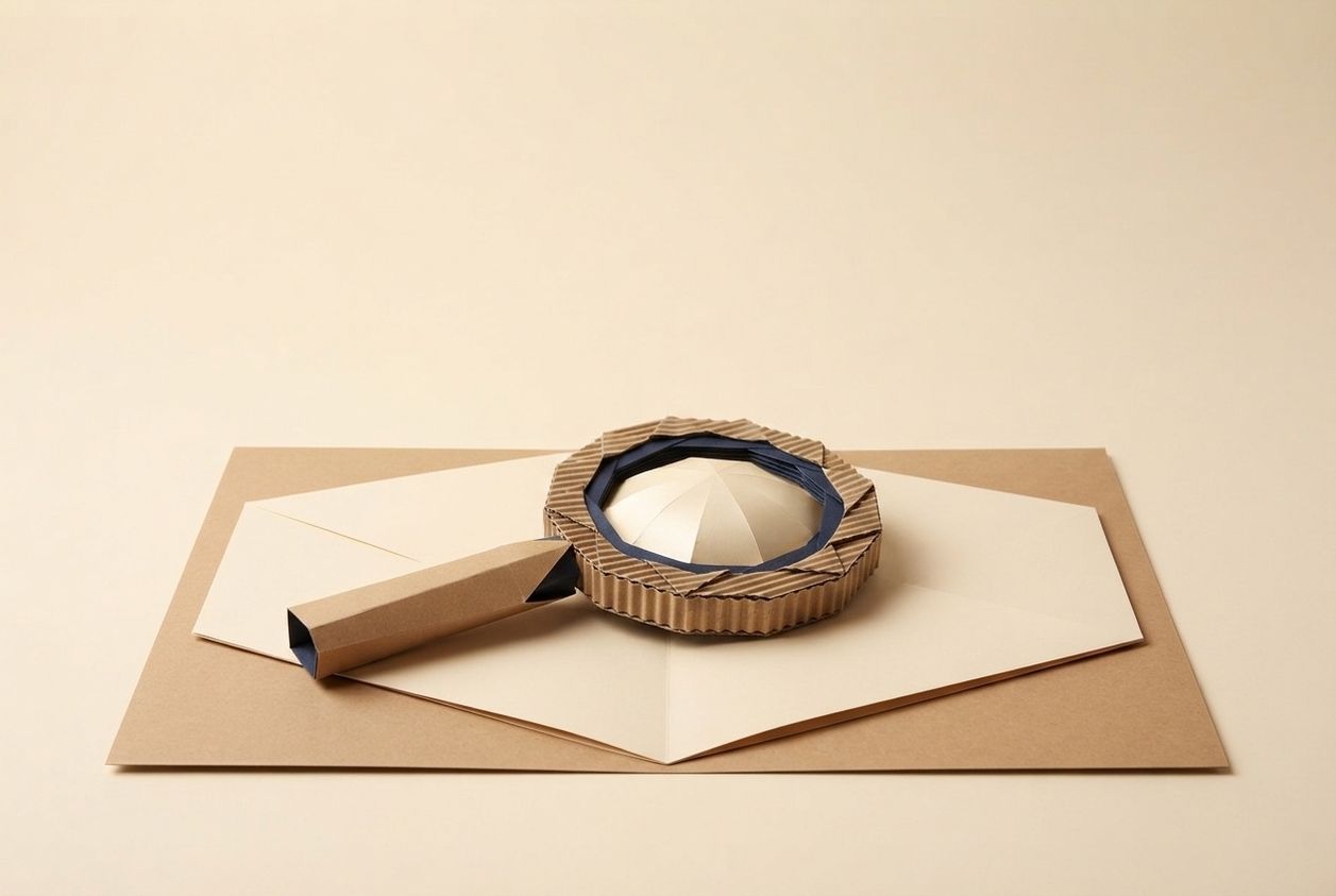 Paper-craft illustration of a folded paper clipboard on a kraft desk, holding a small cut-paper permit card beside a paper moving truck