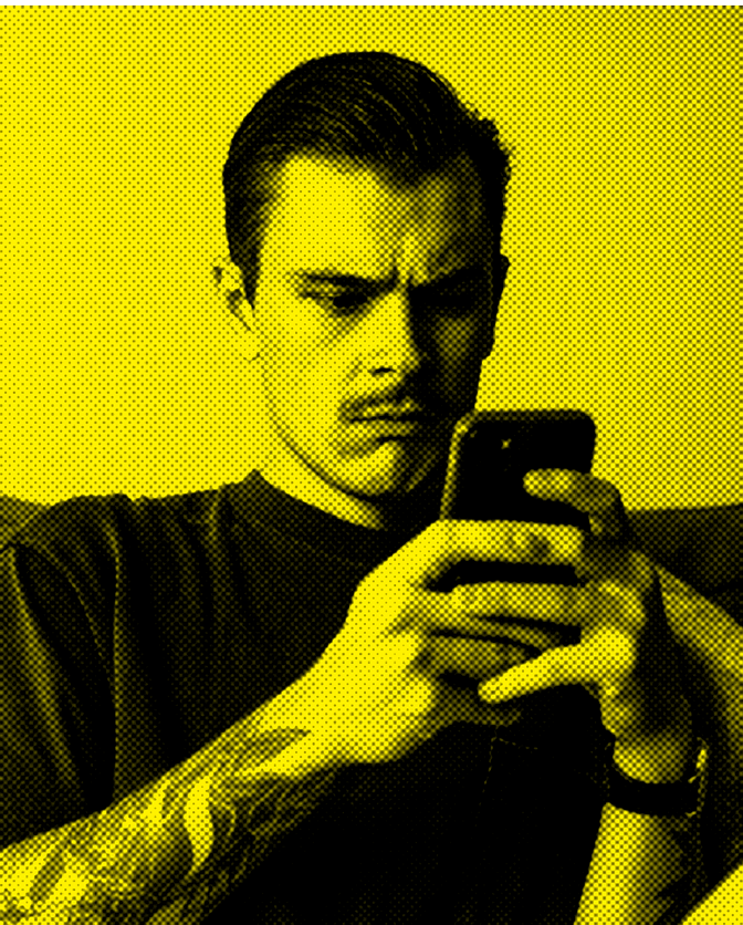 Men with phone in his hand Men with phone in his hand