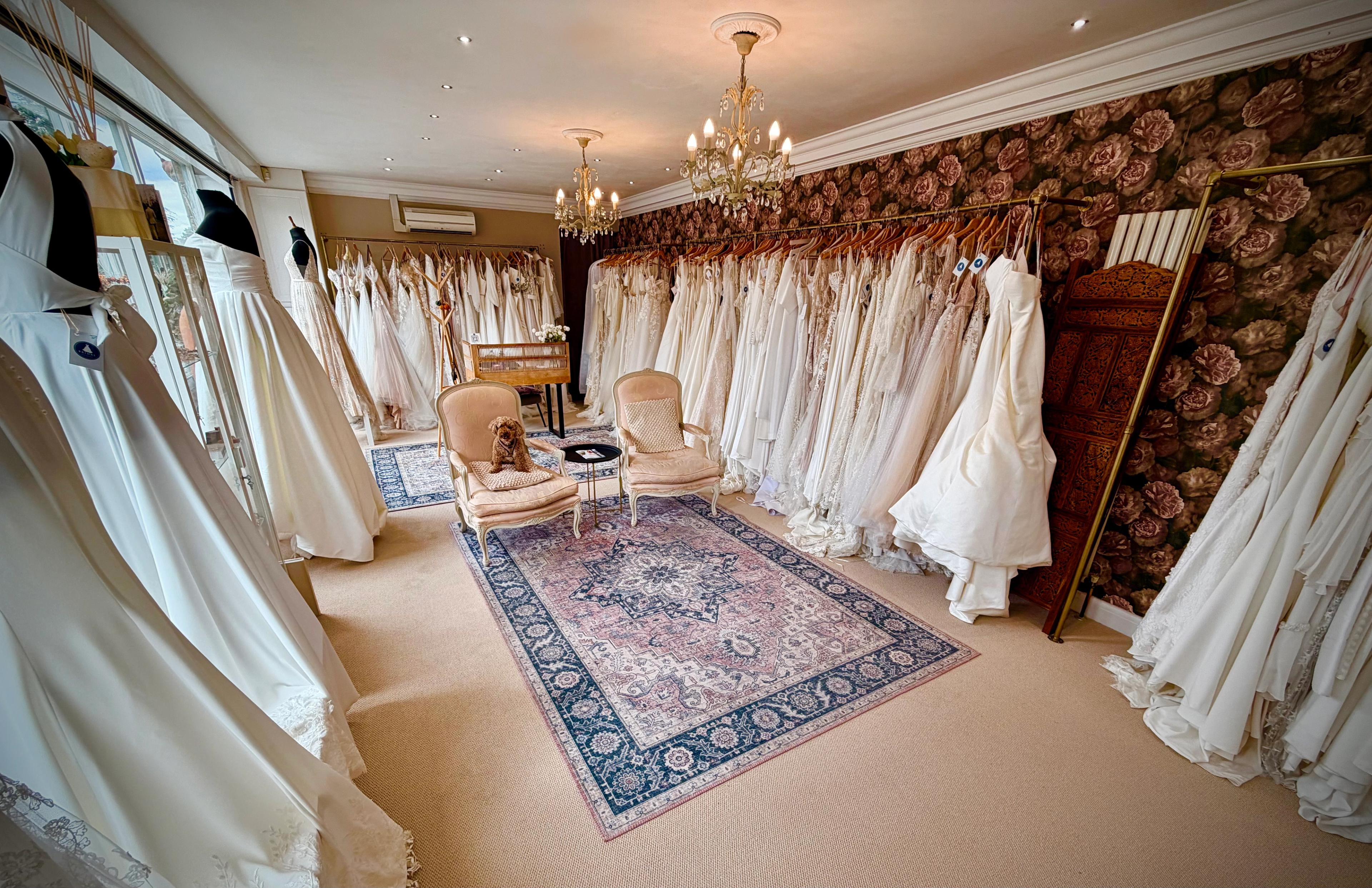 Inside the Bo & Co boutique in Wanstead, dresses on both rails