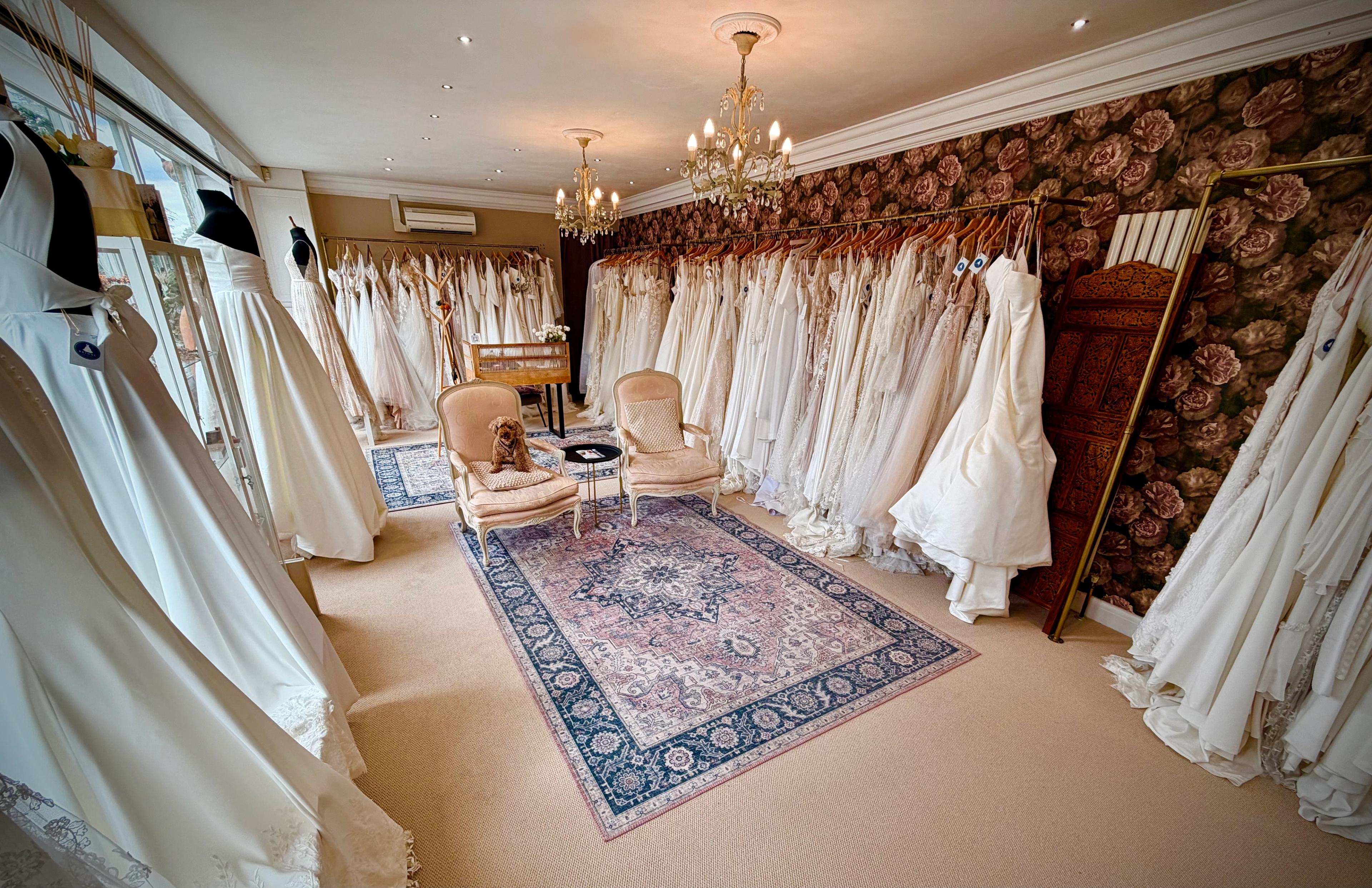 Inside the Bo & Co boutique in Wanstead, dresses on both rails