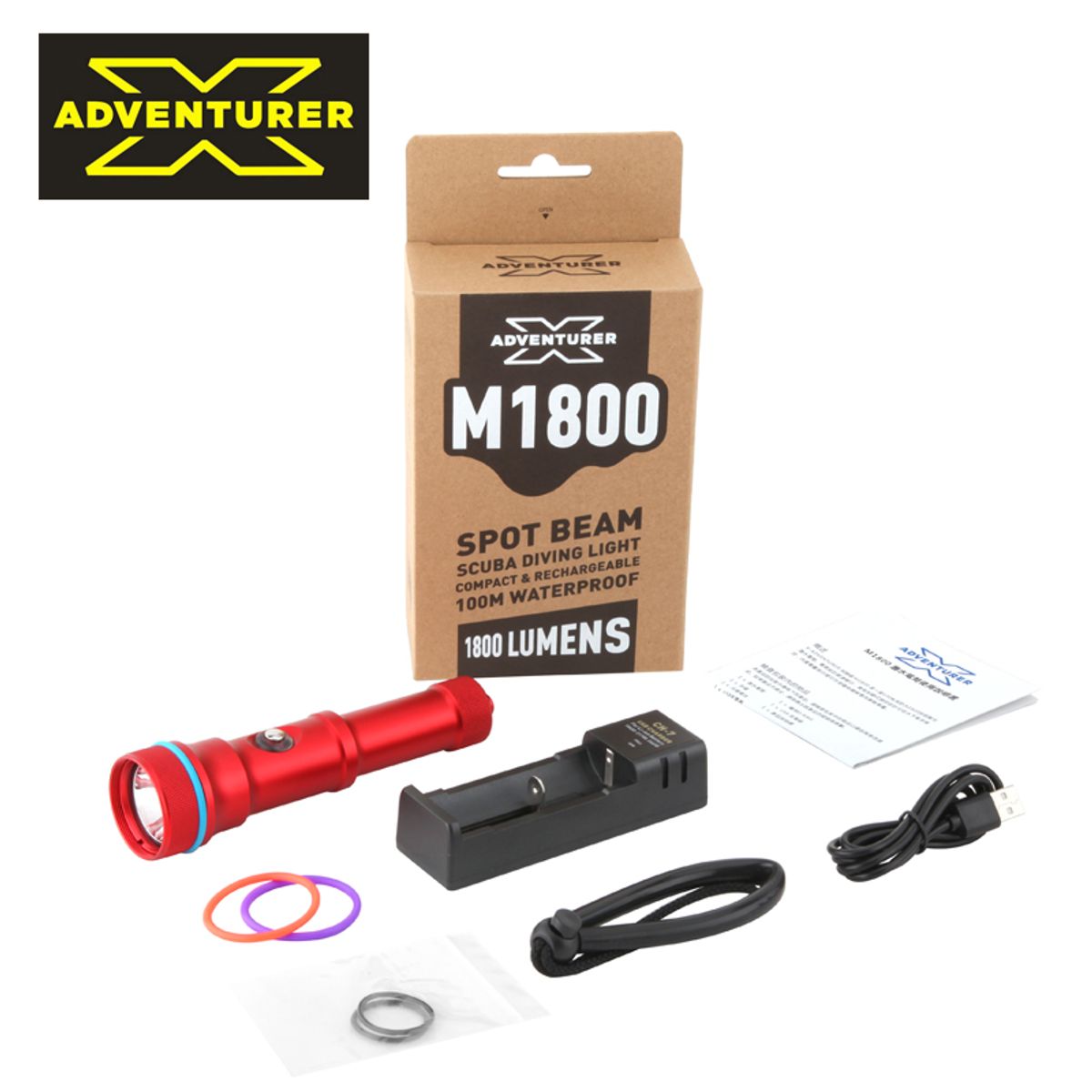 X-Adventurer M1800 LED Scuba Dive Spot Light Torch — 圖片 9