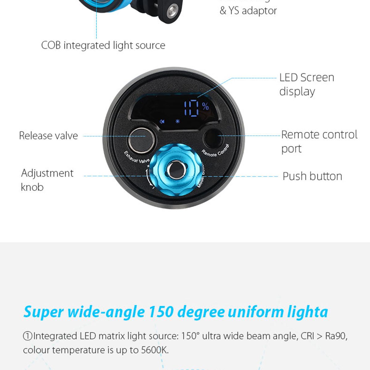 Weefine Solar Flare 13000 Pro COB LED Ra90 150 Degree Strobe Mode Photo Video Light — 圖片 9