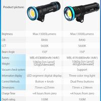Weefine Solar Flare 13000 Pro COB LED Ra90 150 Degree Strobe Mode Photo Video Light 13