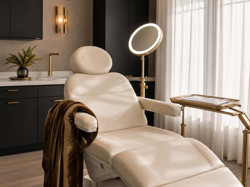 Injectables treatment chair in the House of Rose aesthetics suite in Punta Gorda, FL