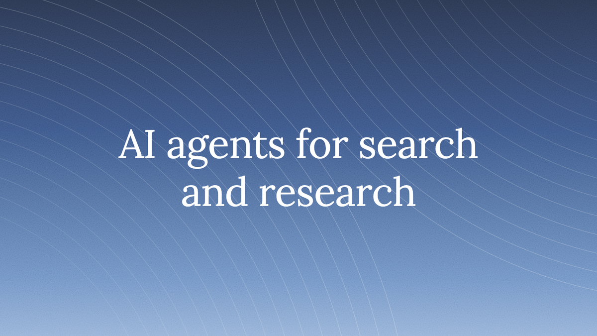 Product update: AI agents for search and research