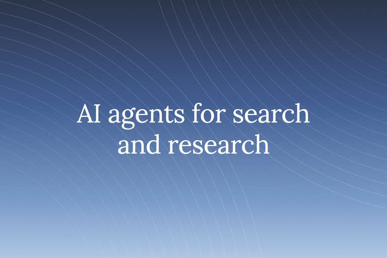 Product update: AI agents for search and research