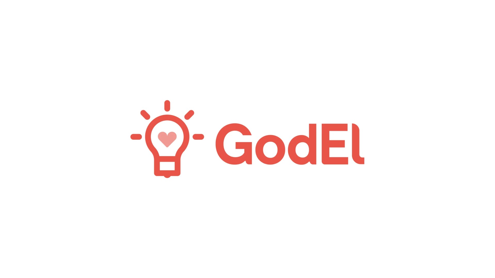 GodEl-logotyp med ett hjärta inuti en glödlampsdesign.
