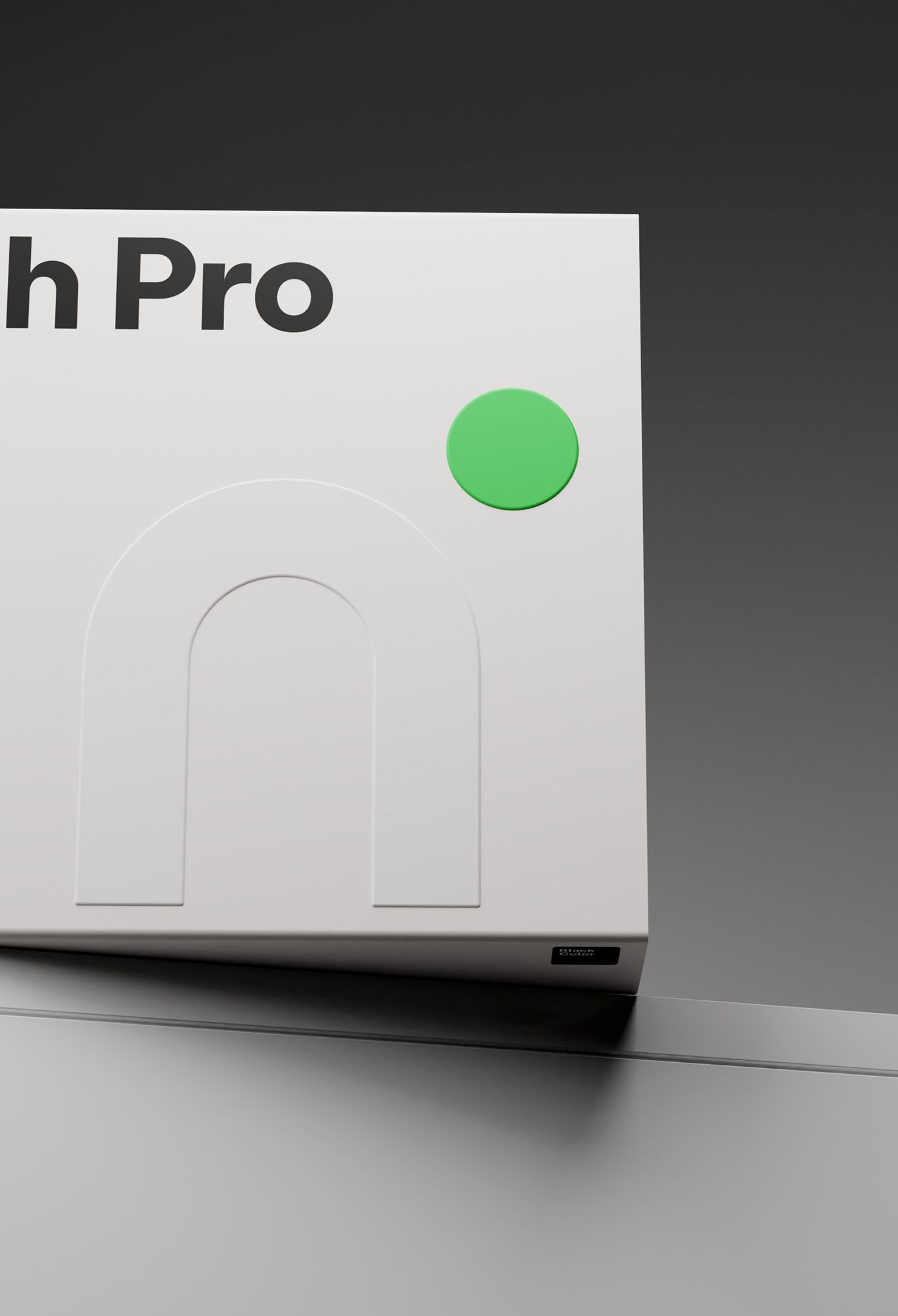 Nimly product packaging with a minimalist design, featuring a green dot and embossed logo.